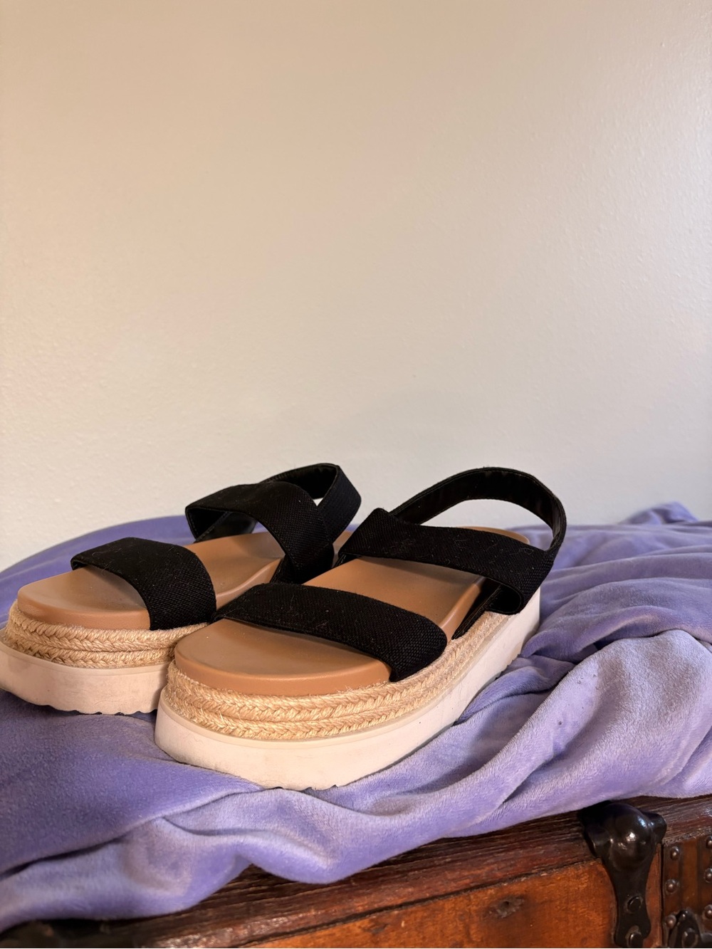 wild fable Black Platform Espadrille Sandals